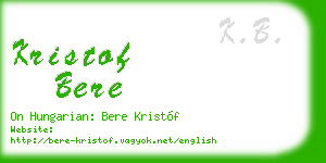 kristof bere business card